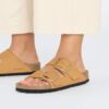 Arizona Big Buckle in pelle nabuk arancione bruciato