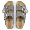 Arizona Big Buckle in pelle nabuk Dove Gray