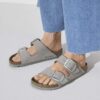 Arizona Big Buckle in pelle nabuk Dove Gray