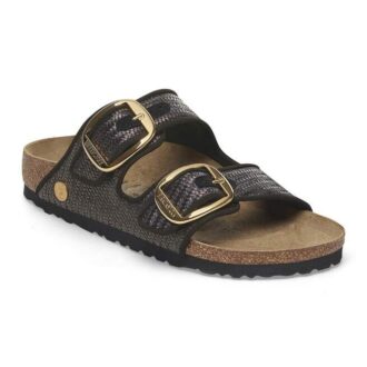 Arizona Big Buckle Tessuto Raffia Nero