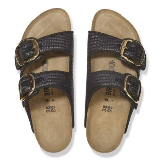Arizona Big Buckle Tessuto Raffia Nero