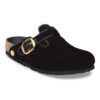 Boston Big Buckle Bordi a vista Rivetti Logo Tessuto Velluto Nero Boston Big Buckle Bordi a vista Rivetti Logo Tessuto Velluto Nero