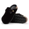 Boston Big Buckle Bordi a vista Rivetti Logo Tessuto Velluto Nero Boston Big Buckle Bordi a vista Rivetti Logo Tessuto Velluto Nero