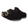 Boston Big Buckle Bordi a vista Rivetti Logo Tessuto Velluto Nero Boston Big Buckle Bordi a vista Rivetti Logo Tessuto Velluto Nero