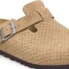 Boston in pelle scamosciata goffrata a pois, nuovo beige Boston in pelle scamosciata goffrata a pois, nuovo beige