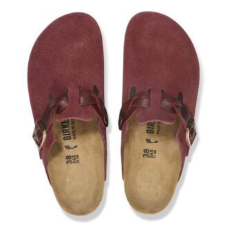 Boston in pelle scamosciata intrecciata Zinfandel