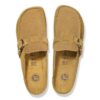 Buckley in pelle scamosciata goffrata effetto velluto a coste, color cuoio
