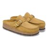 Buckley in pelle scamosciata goffrata effetto velluto a coste, color cuoio