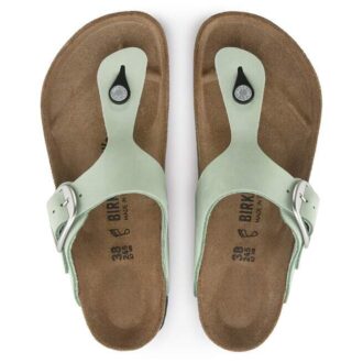 Gizeh Big Buckle in pelle nabuk Matcha