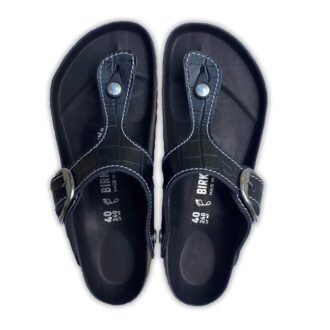 Gizeh Big Buckle in pelle naturale verniciata nera