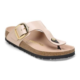 Gizeh Big Buckle in pelle verniciata naturale