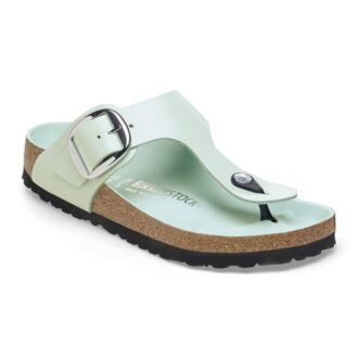 Gizeh Big Buckle in pelle verniciata naturale