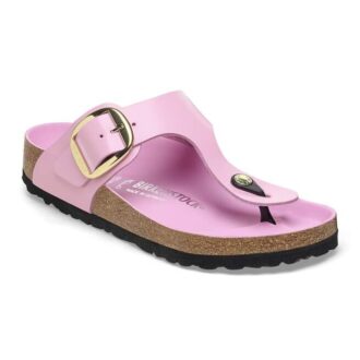 Gizeh Big Buckle in pelle verniciata naturale