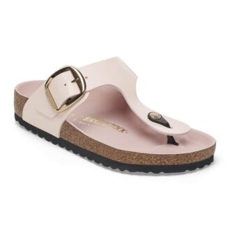 Gizeh Big Buckle in pelle verniciata naturale