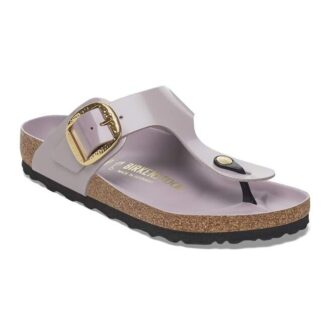 Gizeh Big Buckle in pelle verniciata naturale