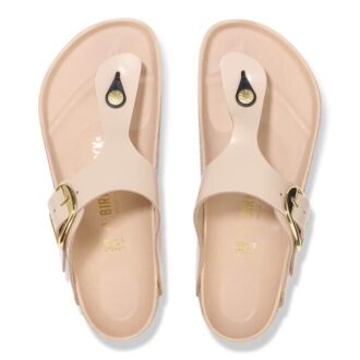 Gizeh Big Buckle in pelle verniciata naturale