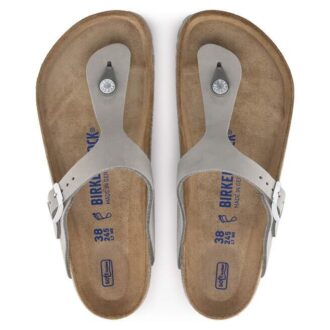 Gizeh Soft Footbed in pelle nabuk grigio tortora