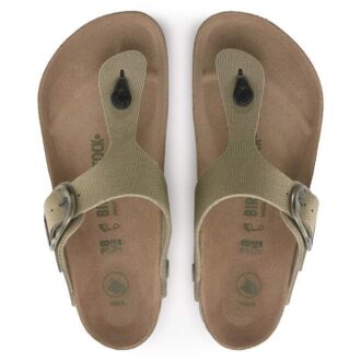Gizeh Vegan Big Buckle Tessuto Khaki Sbiadito
