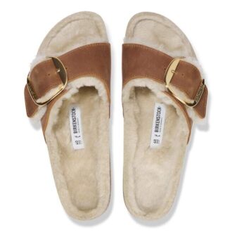 Madrid Big Buckle in pelle di montone naturale oliata