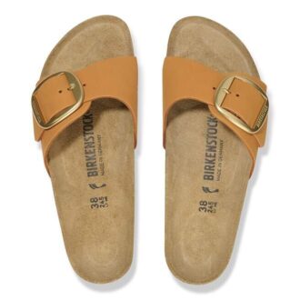 Madrid Big Buckle in pelle nabuk arancione bruciato