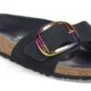 Madrid Big Buckle in pelle nabuk nera