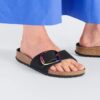 Madrid Big Buckle in pelle nabuk nera