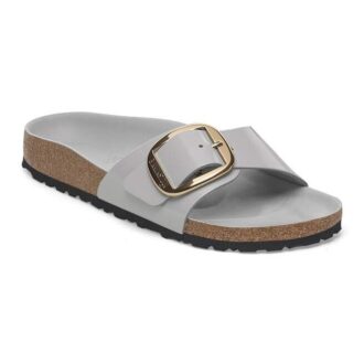 Madrid Big Buckle in pelle verniciata naturale