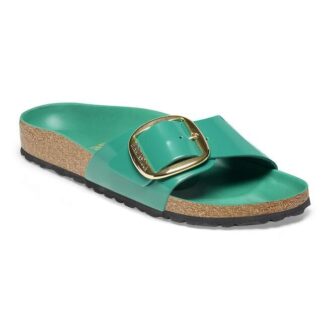 Madrid Big Buckle in pelle verniciata naturale