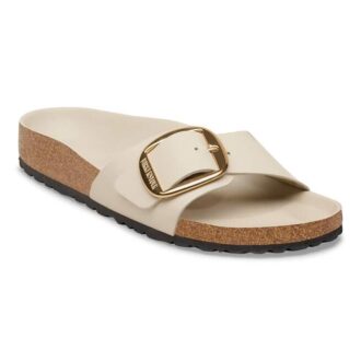 Madrid Big Buckle in pelle verniciata naturale