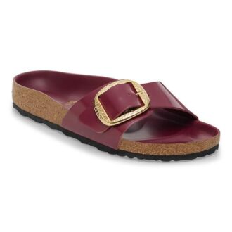 Madrid Big Buckle in pelle verniciata naturale