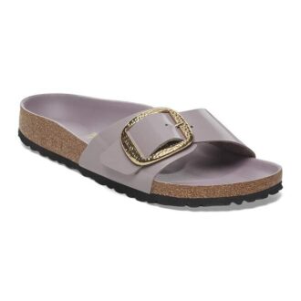 Madrid Big Buckle in pelle verniciata naturale