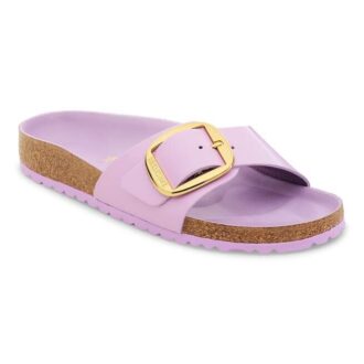 Madrid Big Buckle in pelle verniciata naturale
