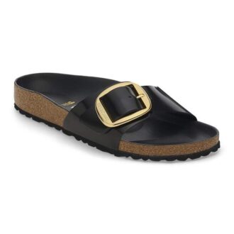 Madrid Big Buckle in pelle verniciata naturale