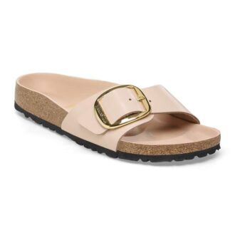 Madrid Big Buckle in pelle verniciata naturale