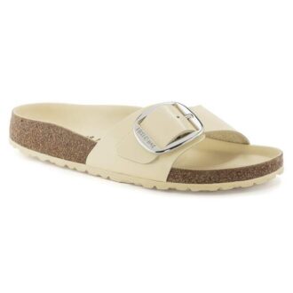 Madrid Big Buckle in pelle verniciata naturale