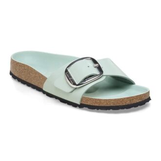 Madrid Big Buckle in pelle verniciata naturale