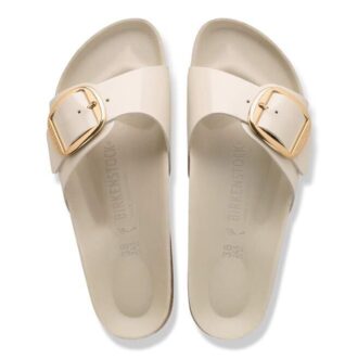 Madrid Big Buckle in pelle verniciata naturale
