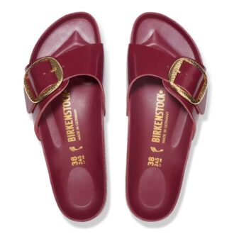 Madrid Big Buckle in pelle verniciata naturale