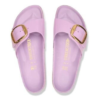 Madrid Big Buckle in pelle verniciata naturale