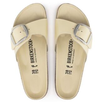 Madrid Big Buckle in pelle verniciata naturale