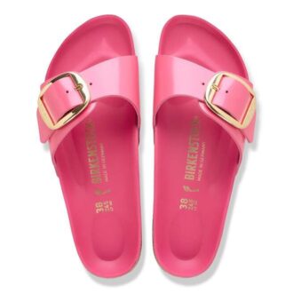 Madrid Big Buckle in pelle verniciata naturale