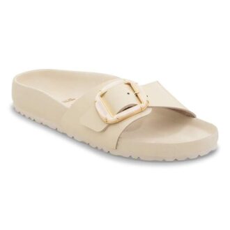 Madrid con Big Buckle in pelle verniciata naturale color perla
