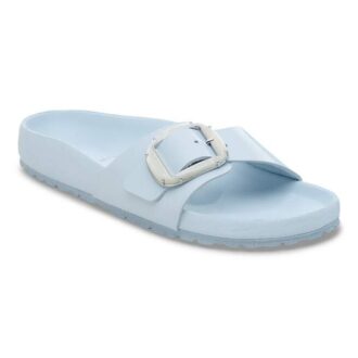 Madrid con Big Buckle in pelle verniciata naturale color perla