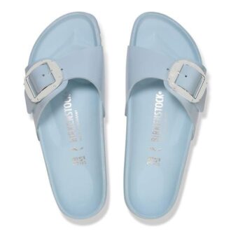 Madrid con Big Buckle in pelle verniciata naturale color perla