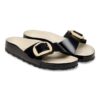 Madrid con Big Buckle in pelle verniciata naturale color perla Madrid con Big Buckle in pelle verniciata naturale color perla