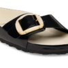 Madrid con Big Buckle in pelle verniciata naturale color perla Madrid con Big Buckle in pelle verniciata naturale color perla