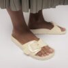 Madrid con Big Buckle in pelle verniciata naturale color perla Madrid con Big Buckle in pelle verniciata naturale color perla
