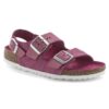Milano in pelle scamosciata fucsia luccicante Milano in pelle scamosciata fucsia luccicante