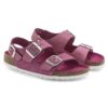 Milano in pelle scamosciata fucsia luccicante Milano in pelle scamosciata fucsia luccicante