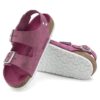 Milano in pelle scamosciata fucsia luccicante Milano in pelle scamosciata fucsia luccicante